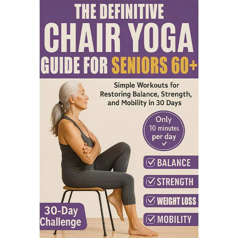 162 Pages Chair Yoga for Seniors Over 60: Just 10 Minutes a Day Can Make You Feel 10 Years Younger - a Fitness Manual for Shaping And Weight Loss (Home Anti-Aging), 162 Pages, 21.08*13.97 cm, Improves Health And Regains Indep