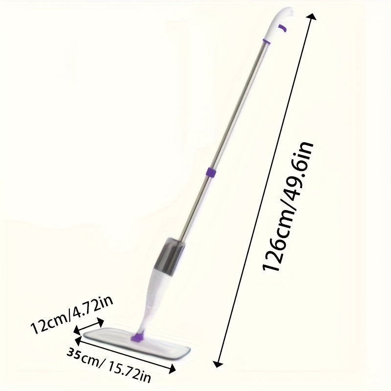 Household Mop + 4 Cloths with Spraying Function, including 4 replaceable cleaning cloths, with 360-degree flexible cleaning-suitable for living room, bedroom, kitchen and bathroom.