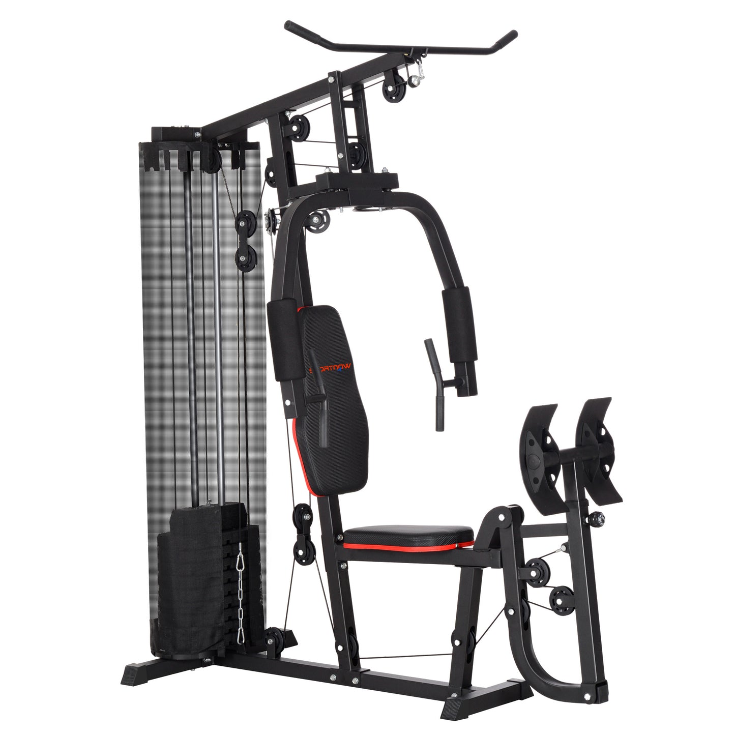 Compact Home Gym System with 45kg Weight Stack, Weights Machine, Multi-Gym Leg Press Machine Dual-Action Chest Station for Full Body Fitness Training Women Men Sports Supplies