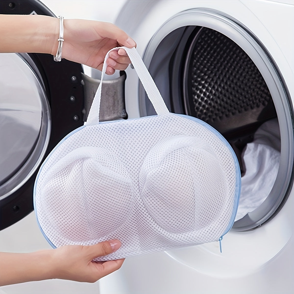 A Bra Washing Bag - a Durable Mesh Laundry Protection Bag with a Zipper Closure, Suitable for Delicate Garments, Lingerie, And Socks, Laundry Bags