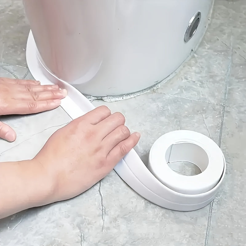 5M Super Adhesive Waterproof White Self-Sealing Strip Tape, Washbasin Bathtub PVC Material, for Kitchen, Bathroom, Toilet, Living Room, Home Appliances, Household Items | Seamless Sealing Strip | Durable Sealant Strip
