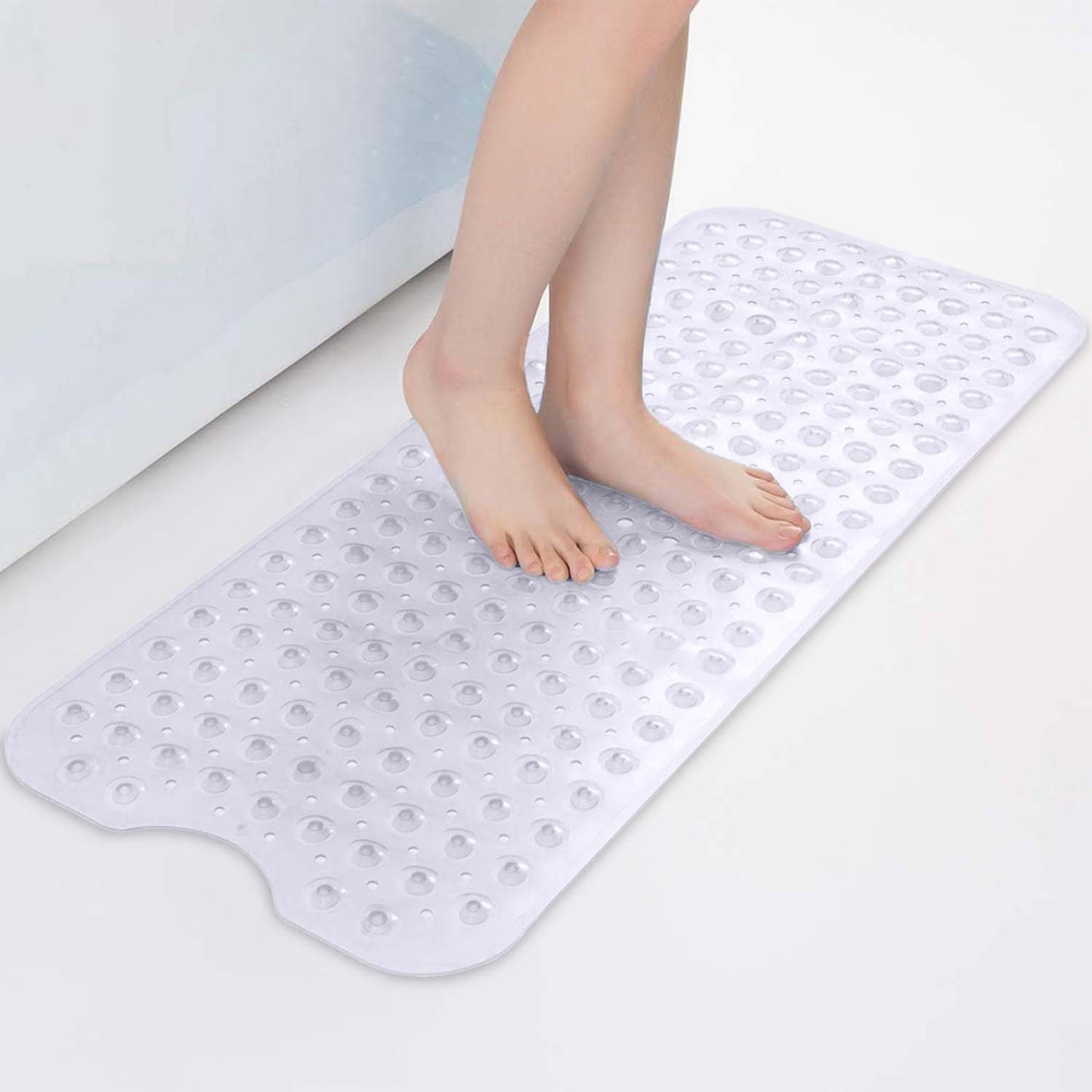 Extra Large Non-Slip Bath Mat - Bathtub Mat with Drain Holes, Suction Cups Shower Mat - Machine Washable Mat For Bathroom, Bathroom Accessories Easy Clean