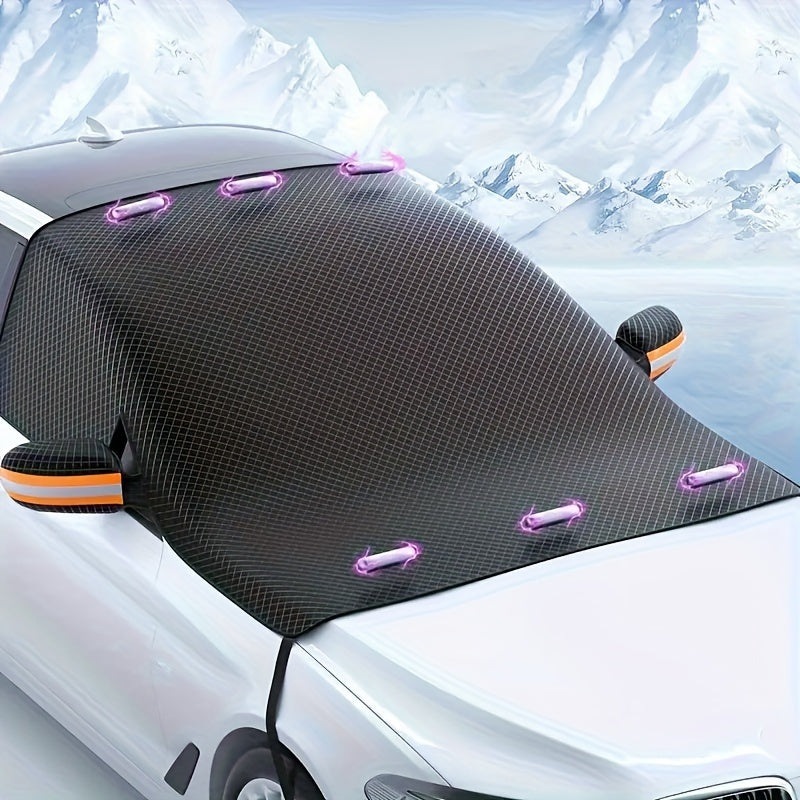 NEW Arrivals Magnetic Snow Cover for Car Windshield, Oxford Cloth Thickened Antifreeze Sunshade, Heat And Snow Protection Car Accessories