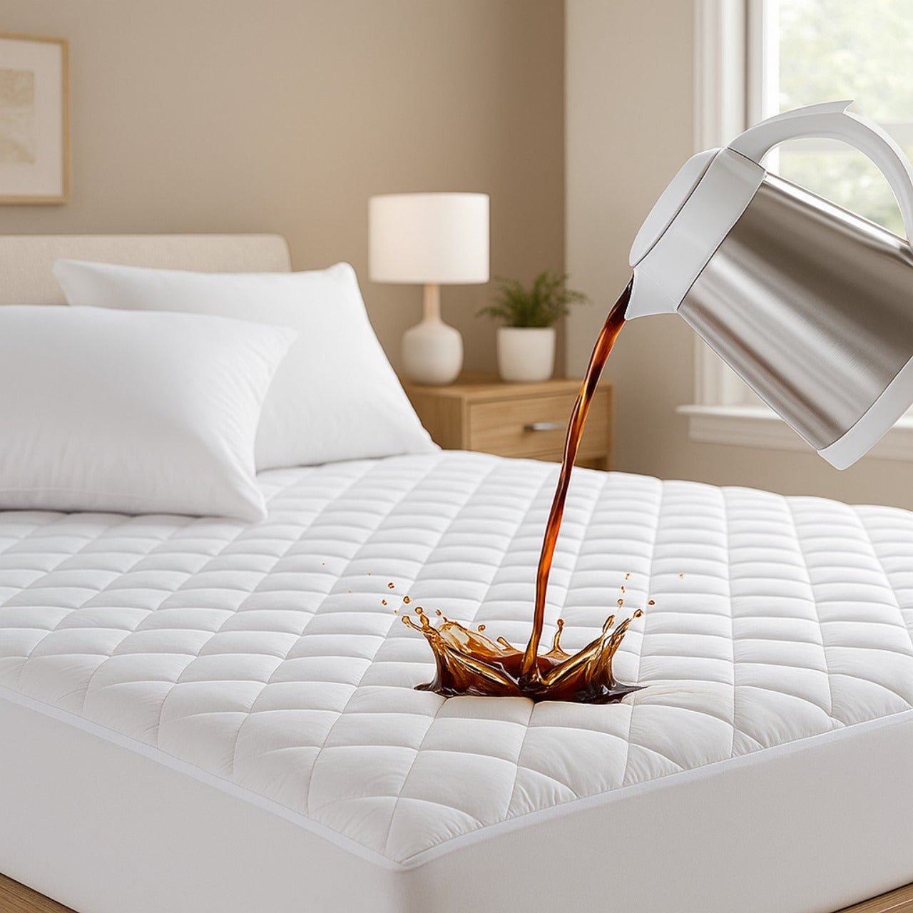 UK Made Single/Double/Super King Bamboo Quilted Waterproof Mattress Protectors Anti Bed Bug Protector, Allergen Protection, Easy To Clean, Soft Bamboo Material Home Bedding Supplies
