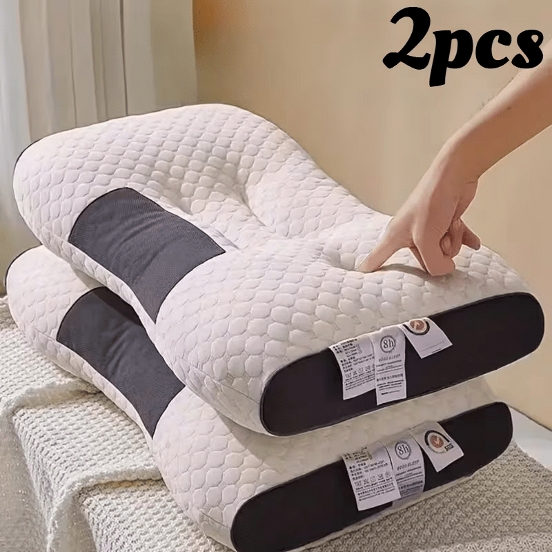 2 PCS Set 62x40cm Soft Neck Pillows Adjustable Ergonomic Support Design Premium Home Bedding Decor – Sleep Comfort, Modern Design, Upgraded Thickened 5-Star Hotel Quality – Non-Collapsing High Core for Deep Sleep