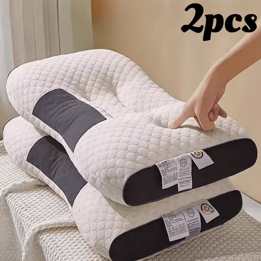2 PCS Set 62x40cm Soft Neck Pillows Adjustable Ergonomic Support Design Premium Home Bedding Decor – Sleep Comfort, Modern Design, Upgraded Thickened 5-Star Hotel Quality – Non-Collapsing High Core for Deep Sleep