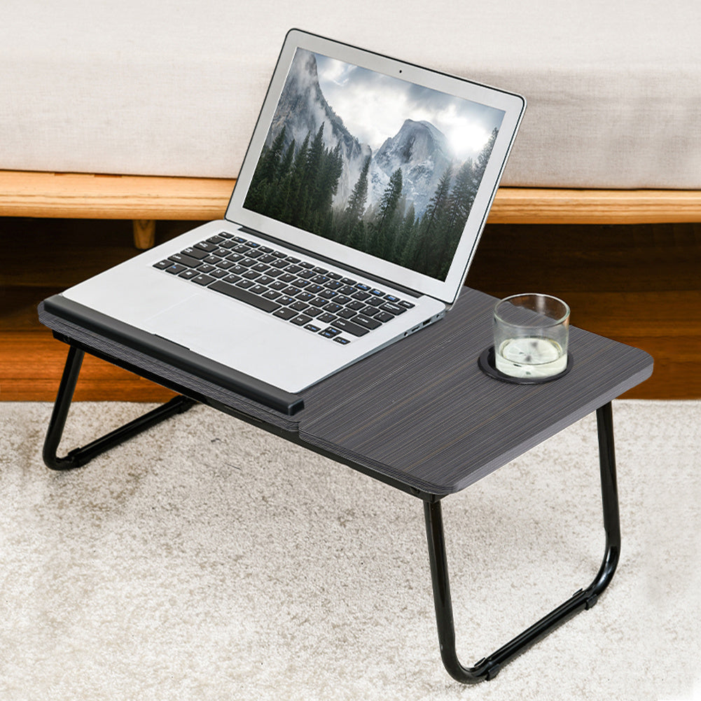 Laptop Desk Laptop Bed Table with Foldable Legs and Cup Slot, Reading Holder Notebook Stand with Adjustable Height Angle, Laptop Bed Tray for Bed Sofa Breakfast Work Study Reading