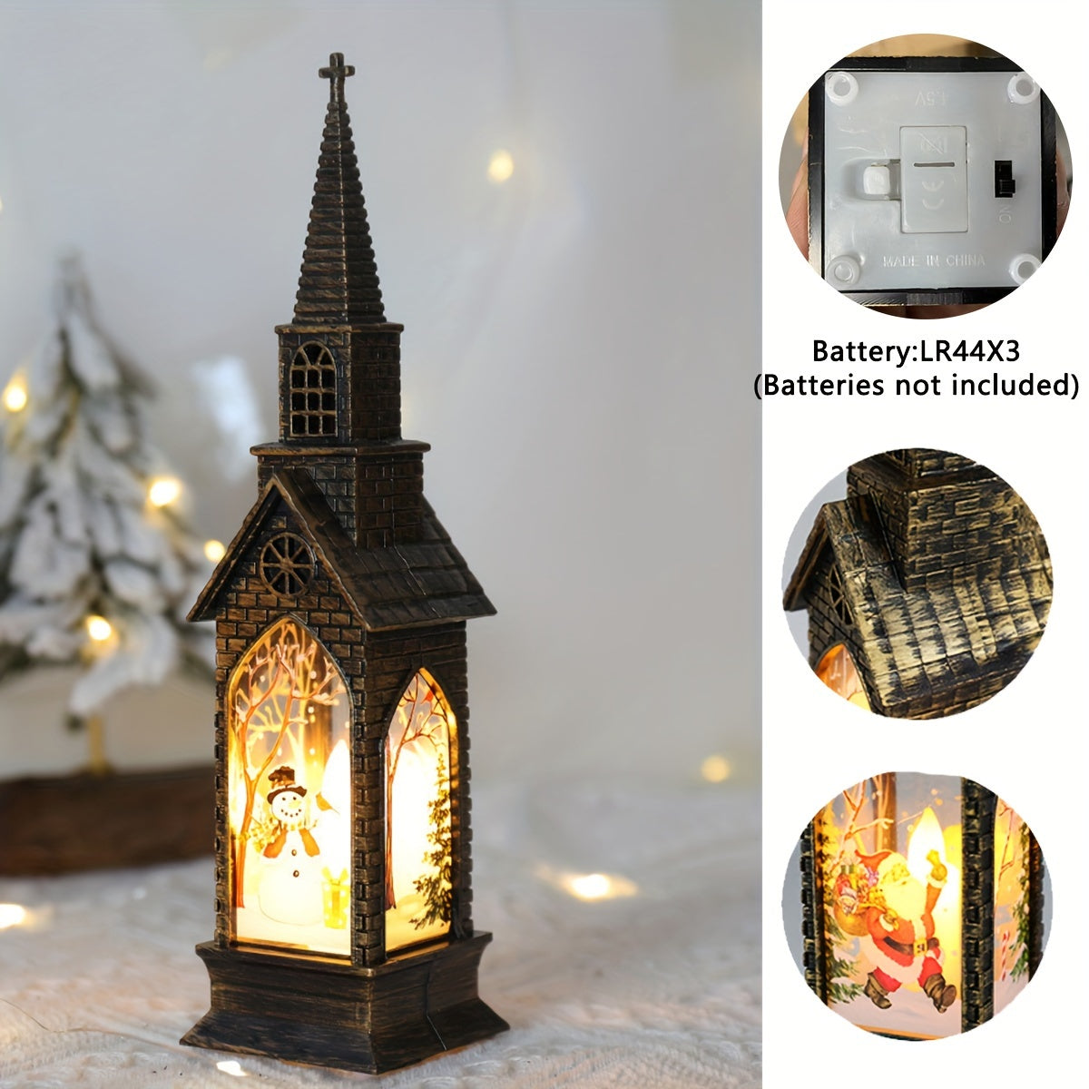 4pcs LED Candle Lights - Battery-Powered Flameless Candles with Warm Glow, for Christmas, Wedding, Party Decorations - Indoor/Outdoor Table Centerpieces, Window Displays - No Batteries Included - Durable Plastic Construction