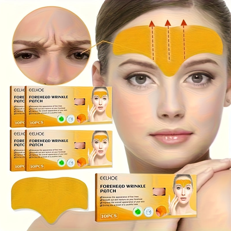 Set of 5 Boxes: 50pcs of EELHOE Collagen Infusion Patches for Forehead And Eyes, Firming, And Lifting for a Smooth, Youthful, And Glowing Complexion - Mild, Non-Irritating, And Alcohol-Free Skincare Option