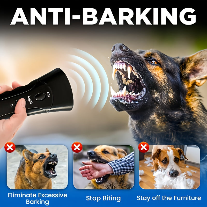 New Ultrasonic Anti-Barking Device, Dog Barking Control Device. Use 9V Square Battery (Excluding Battery) for Simple Use, 22KHz-28KHz Safe and Humane Sound Wave Technology, Effective Range 1-8 Meters. Portable Anti-Barking De