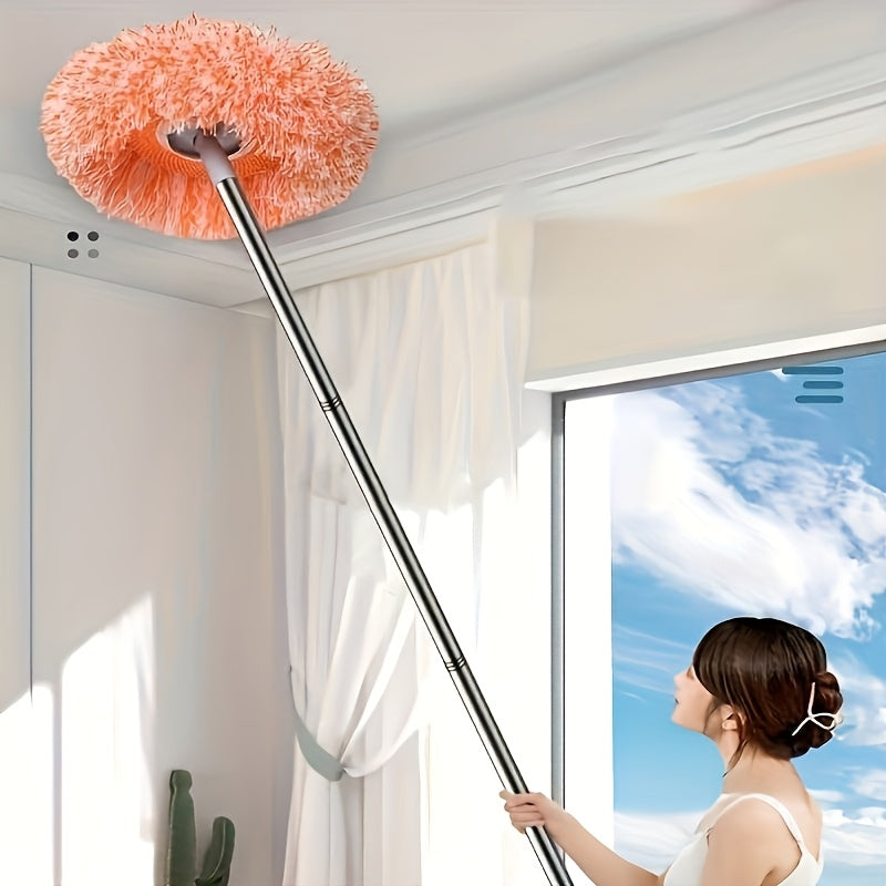 1pc Extendable Ceiling Mop, Multi-Surface Dusting and Cleaning Tool, 27.94x100.0 cm, for Ceiling, Fans, Air Conditioners, Walls, Tiles, Glass, Car, No Electricity Needed, Ideal for Living Room, Bedroom, Bathroom, Kitchen