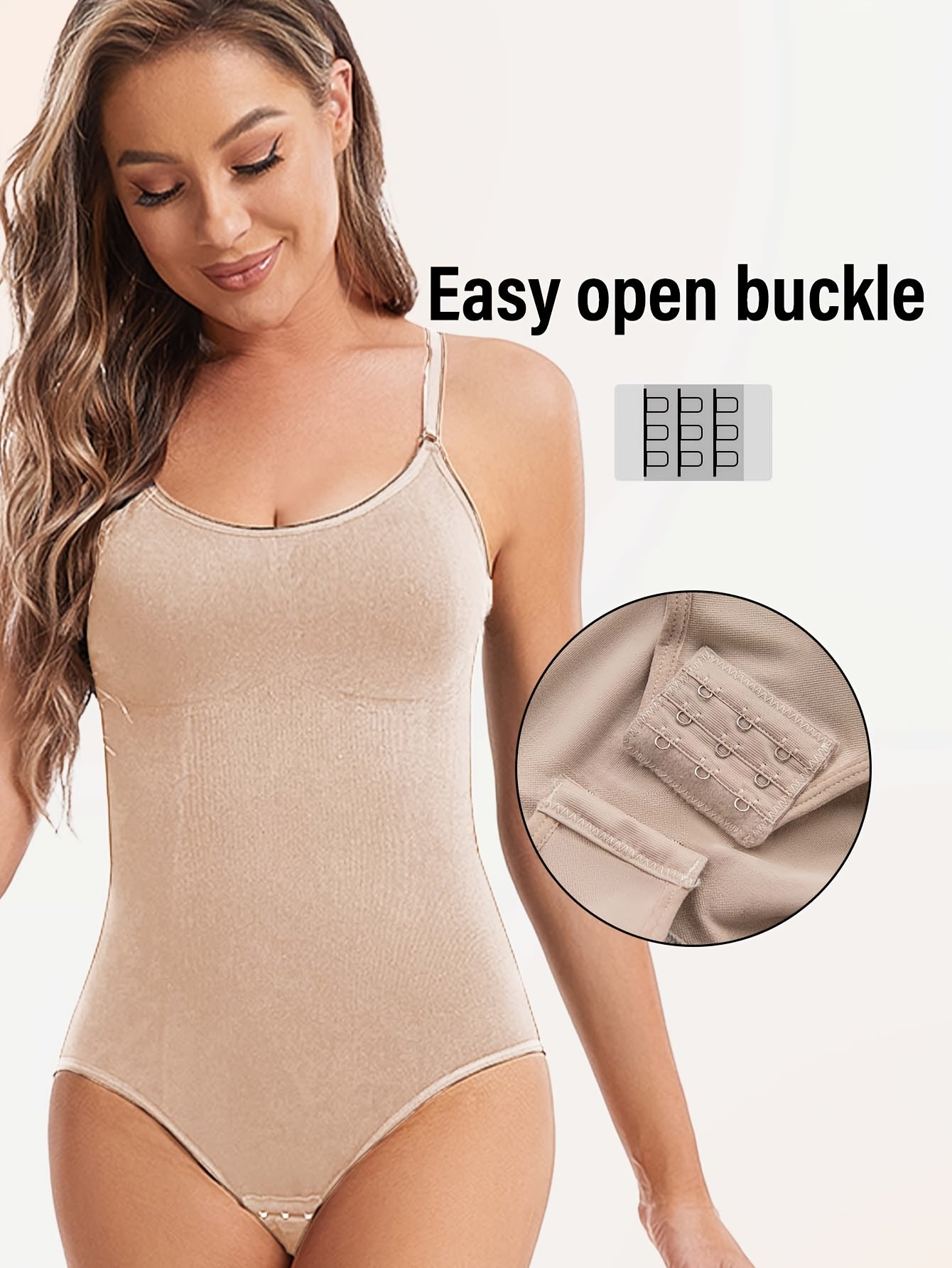 For Curvy Ladies 3 PCS SET  XL-3XL UK ( 18-24) Plus Size Seamless Triangle Bodysuit Shaping Underwear with Adjustable Straps, Tummy Control, Butt Lifting Effect, and Front Snap Closure