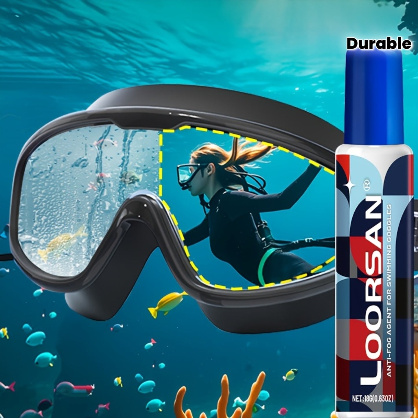 Anti-Fog Spray for Swimming Goggles, Fashion Glasses, and Diving Masks - Long-Lasting, Easy-to-Apply, White, Anti-Fog Coating for Enhanced Visibility, Diving Gear, and Sports Eyewear, Diving Gear Essentials, Sleek Bottle Des