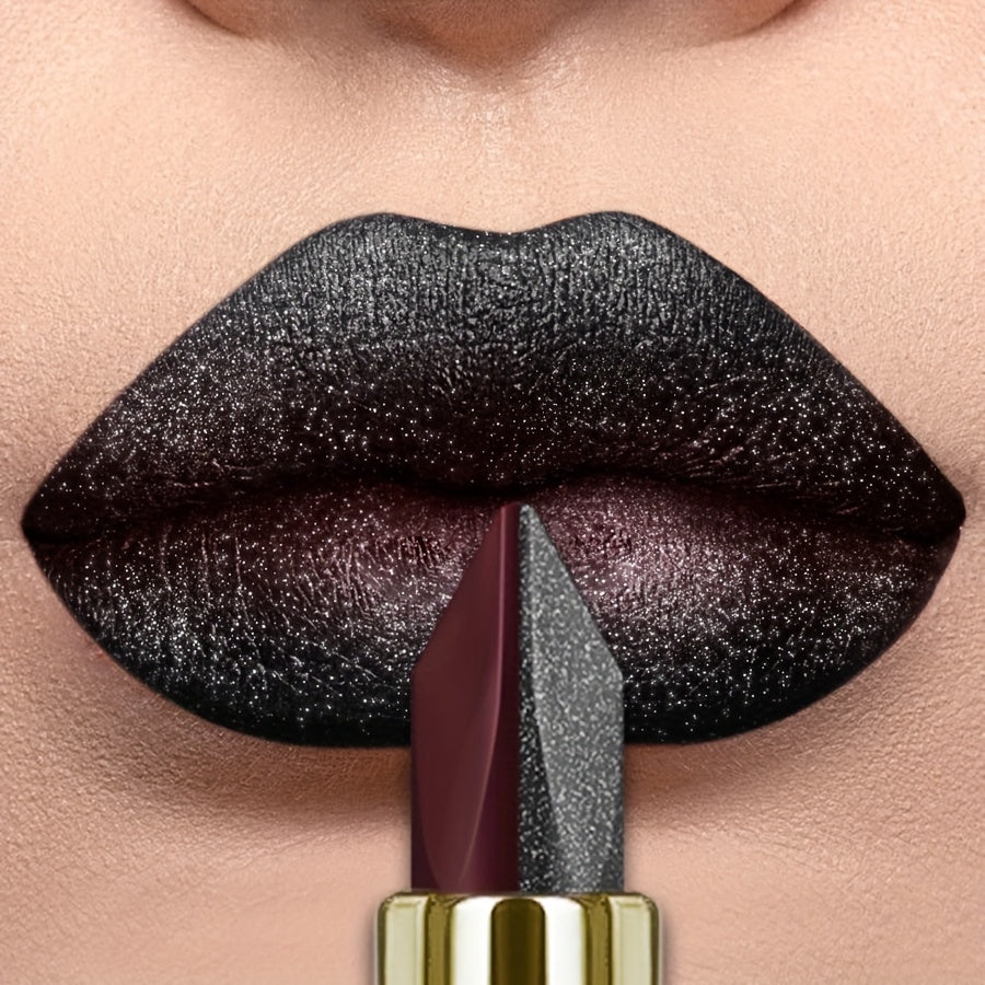 Red & Black Two-Tone Lipstick - Waterproof, Sweatproof, High Pigment, Long-Lasting Makeup for All Skin Types, Shiny Finish, Beauty Lipstick| Bold Lipstick| Sleek Lipstick