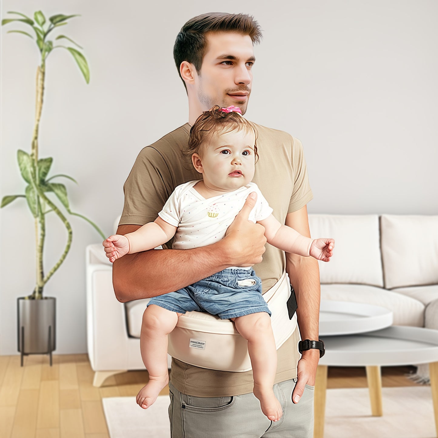 1pc Ergonomic Baby Waist-to-Toe Height-Adjustable Baby Carrier-like Babypot - 30° Tilted Design with 0-3 Years, Soft Padding & Secure Buckle Closure, Lightweight Sturdy Frame for to 12-Month-Olds, Travel-Friendly Baby Carrie