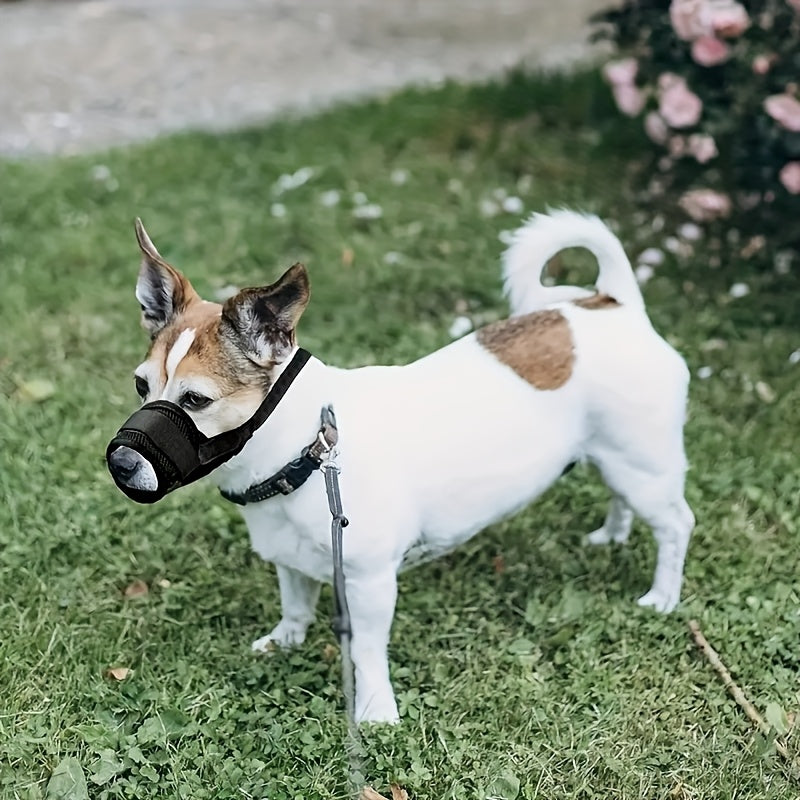Adjustable Dog Mask, Breathable Polyester, Anti-Bite Barking Control, Comfort Fit for Small to Medium Dogs Pets Accessories