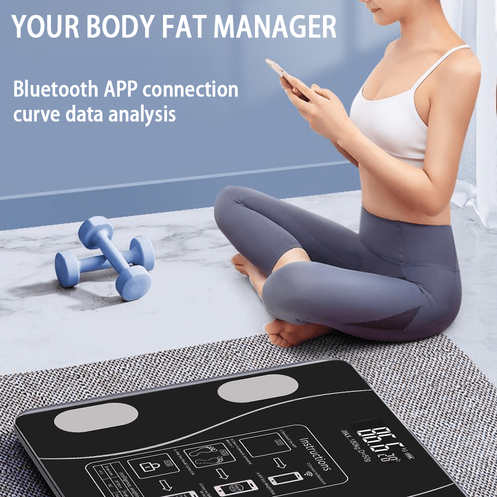Electronic Scales, Bathroom Scales for Body Weight, Digital Bathroom Scales, LED Display and Step-On, High Precision Measuring Digital Wireless Bathroom Scales for BMI, Scale for Fitness, Weight Loss