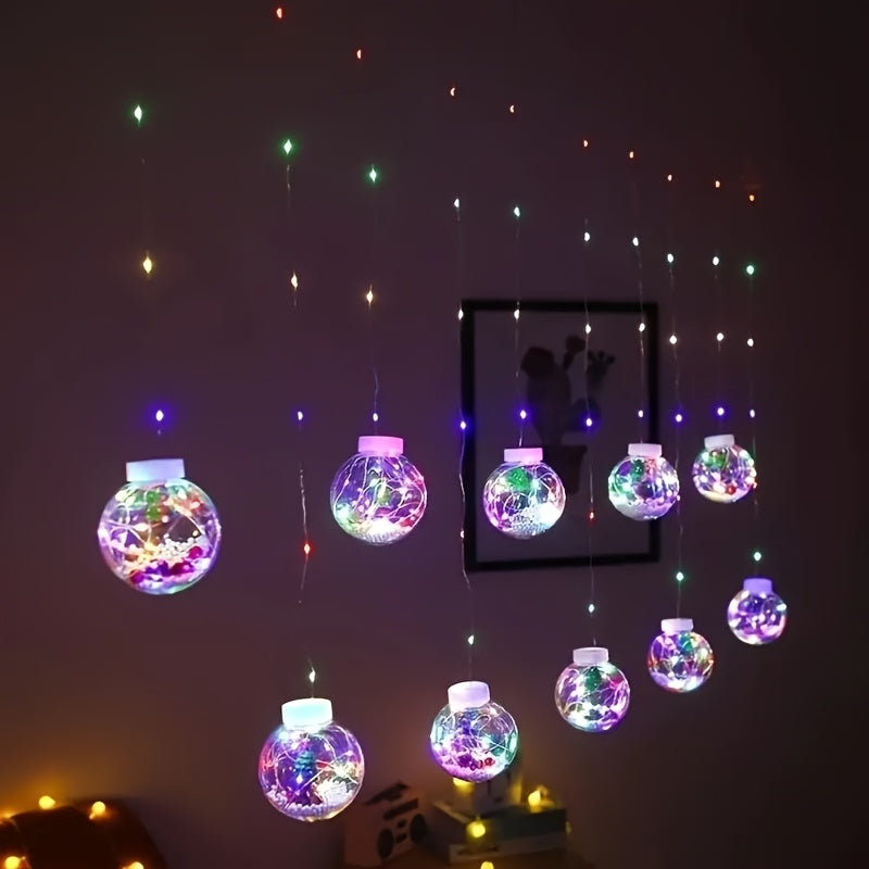 Christmas LED String Lights with Santa, Reindeer, and Snowman, 8 Modes, USB Powered, Glam Style, Multi-Colored Festive LED Lights, with No Battery Required for Bedroom, Hotel Window Display, Fairy Lights Drapes, New Year Deco