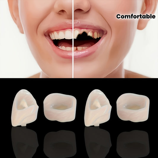24 PCS Set Including 12 Front Teeth + 12 Back Teeth, Decorative Dentures, Reusable Upper and Lower Jaw Set, Odorless and Comfortable Oral Appliance