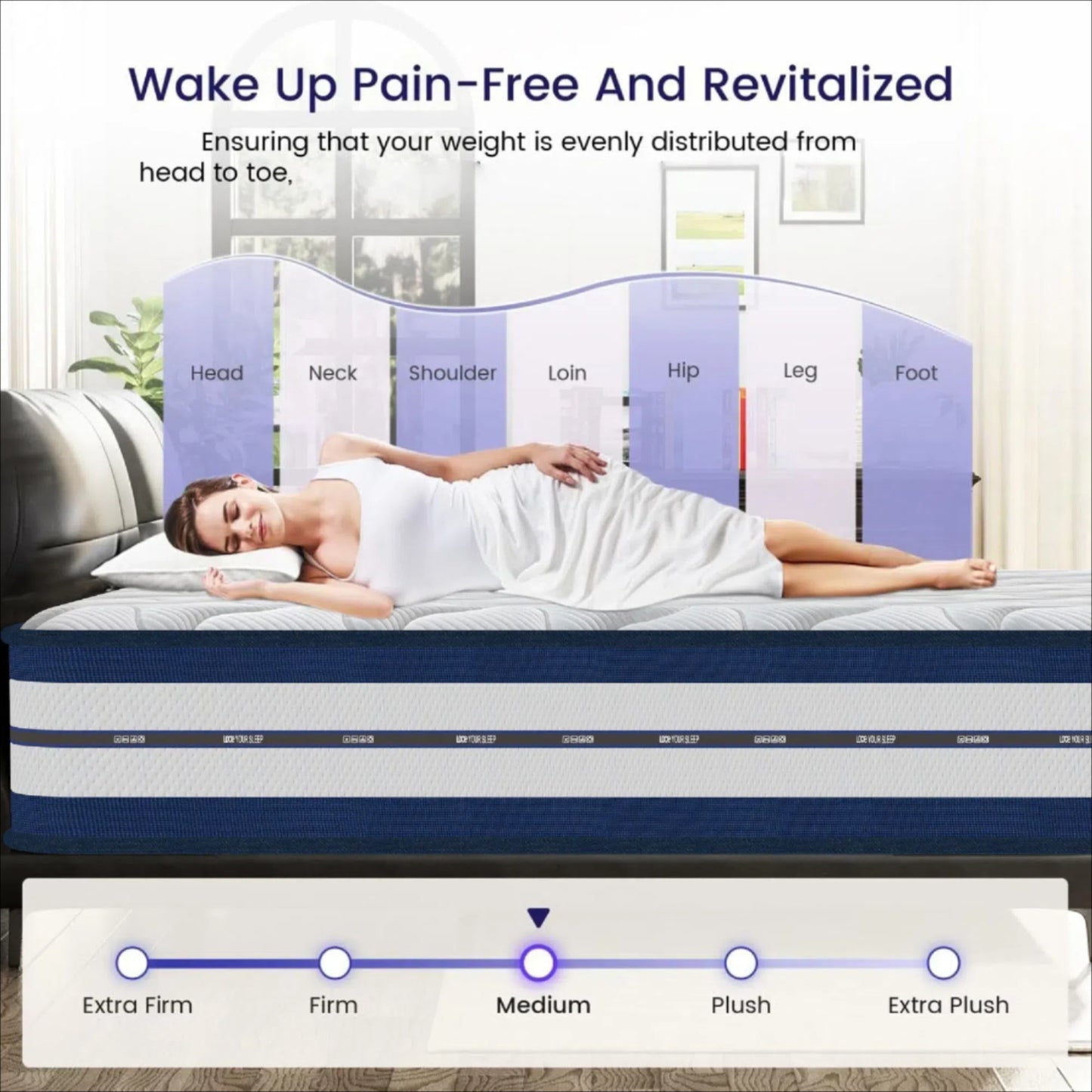 Double Mattress (135x190x28cm) 2000+ Pocket Springs & Gel Memory Foam 7-Zone Ortho Support Motion Isolation 3D Cool Cover Reinforced Reduction Medium Firm 31cm Vacuum Roll 200-night trial