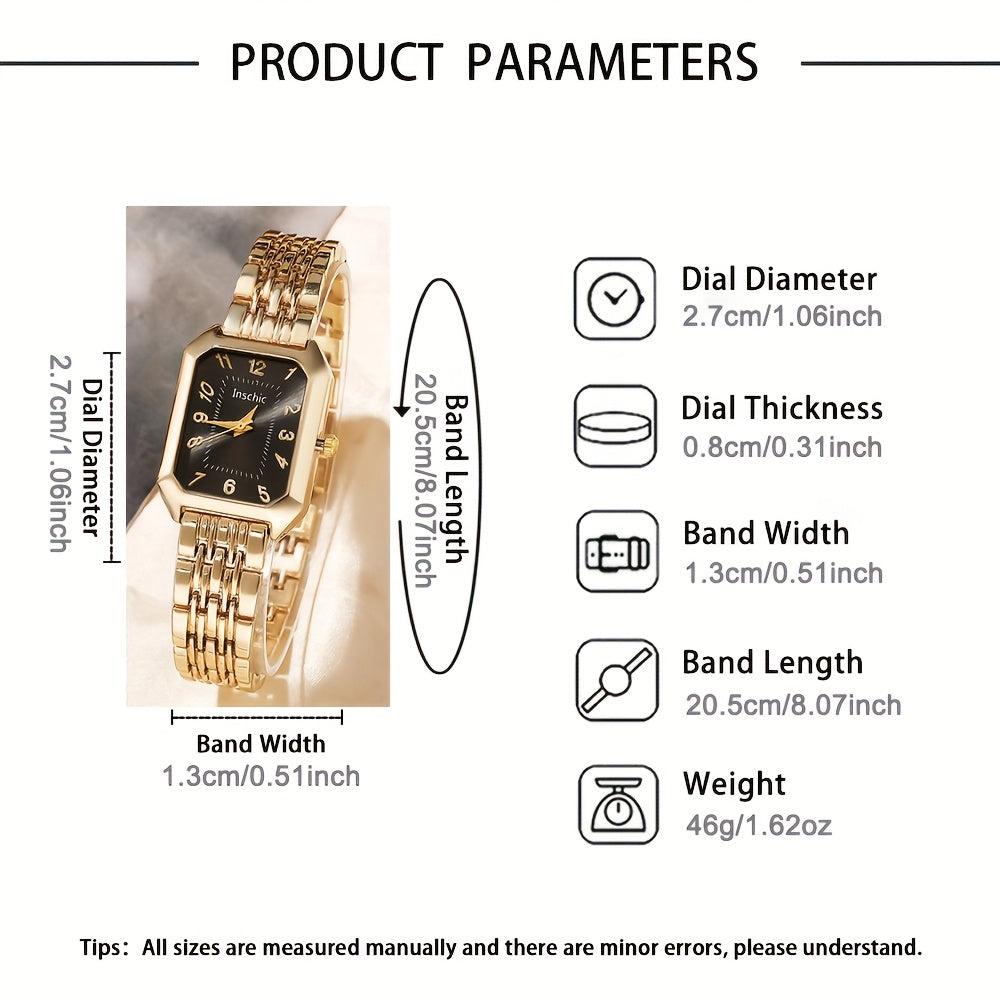 5pcs Set 4 Colors Women' Gorgeous And Fashionable Quartz Watch+ Jewelry Set Valentine's Day, Easter, Ramadan, Wedding, Birthday Party, Christmas Horror, Halloween, Give Friends Gifts Eid Al Adhan