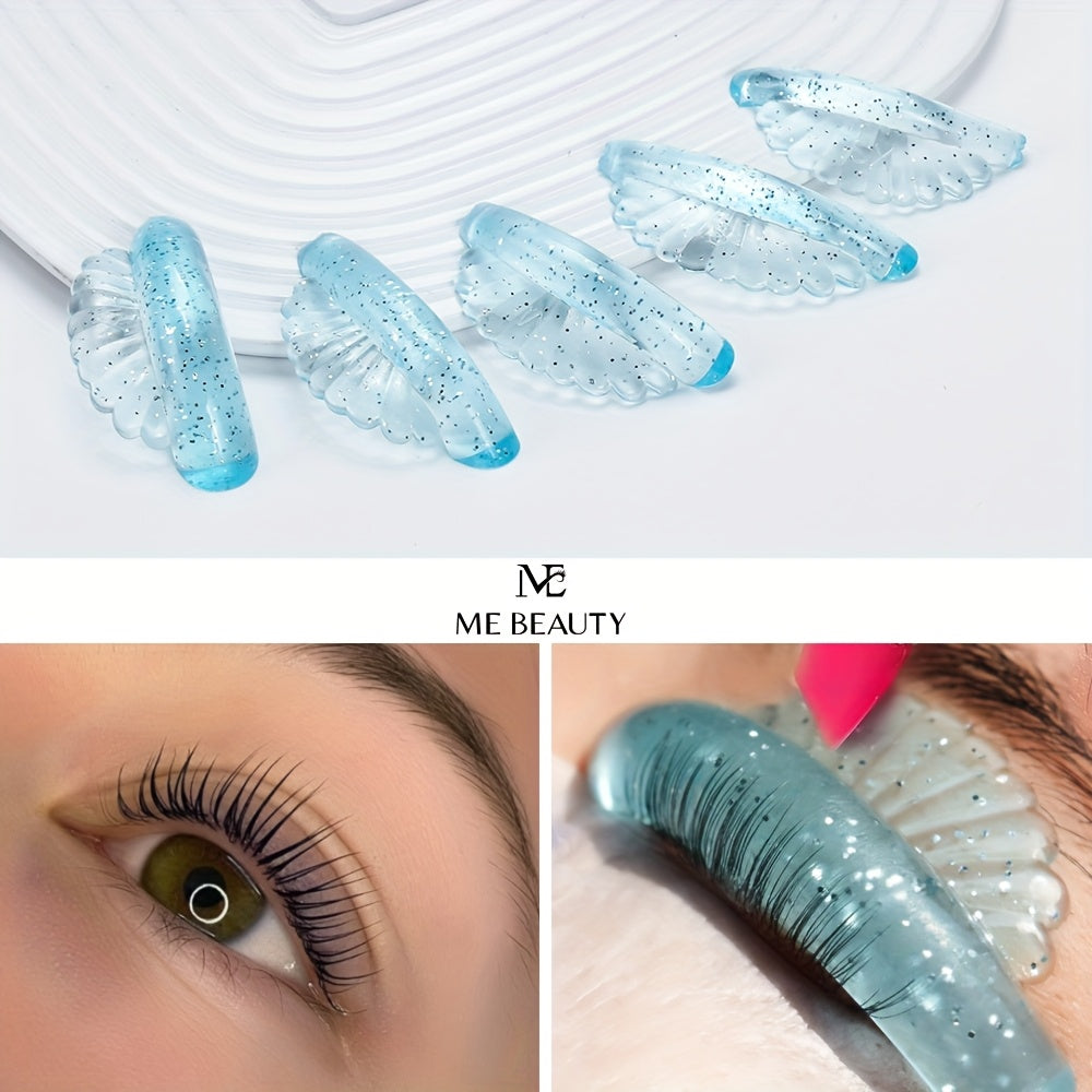 10pcs/5 Sizes Silicone Curler Pad, Shell Lash Lift Rods for Eyelash Curling and Lifting, Self-Adhesive Super Soft Eyelash Lifting Rod, Makeup Beauty Tool
