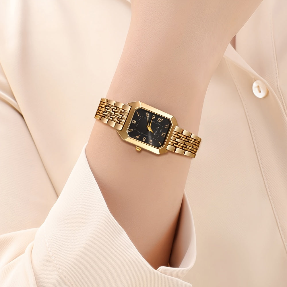 5pcs Set 4 Colors Women' Gorgeous And Fashionable Quartz Watch+ Jewelry Set Valentine's Day, Easter, Ramadan, Wedding, Birthday Party, Christmas Horror, Halloween, Give Friends Gifts Eid Al Adhan