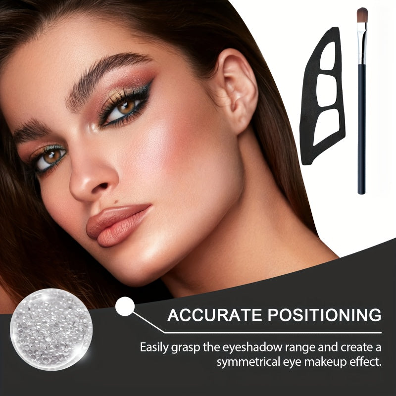 Beginner's Eye Makeup Assistant Kit with 2 Specialized Eyeshadow Brushes, Eyeshadow Tools, Quick Makeup Templates, And Eyeshadow Molds, Designed for Female Novices to Achieve Professional Results with Minimal Effort, Allowing
