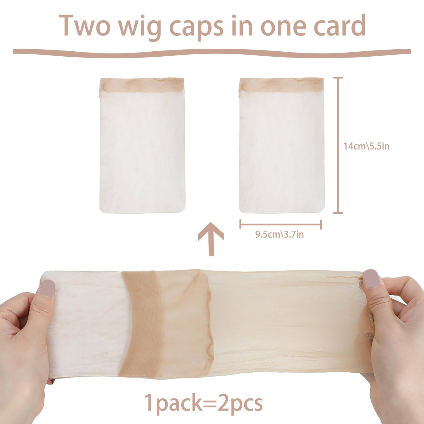 2pcs Invisible Wig Caps Ultra Soft Breathable Stretchable Neutral Nude Quality Wig Caps for Comfortable Wear Perfect for Hair Styles and Creative Looks