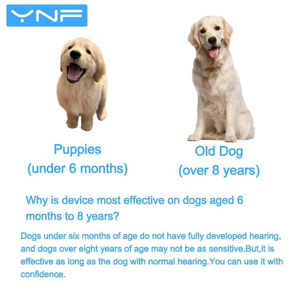 YNF Automatic Dog Device - Instant Barking Control, Rechargeable Battery-Powered, USB Dual Use, for Indoor/Outdoor Use, No Charging Required, With Battery