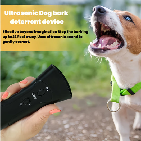 New Ultrasonic Anti-Barking Device, Dog Barking Control Device. Use 9V Square Battery (Excluding Battery) for Simple Use, 22KHz-28KHz Safe and Humane Sound Wave Technology, Effective Range 1-8 Meters. Portable Anti-Barking De