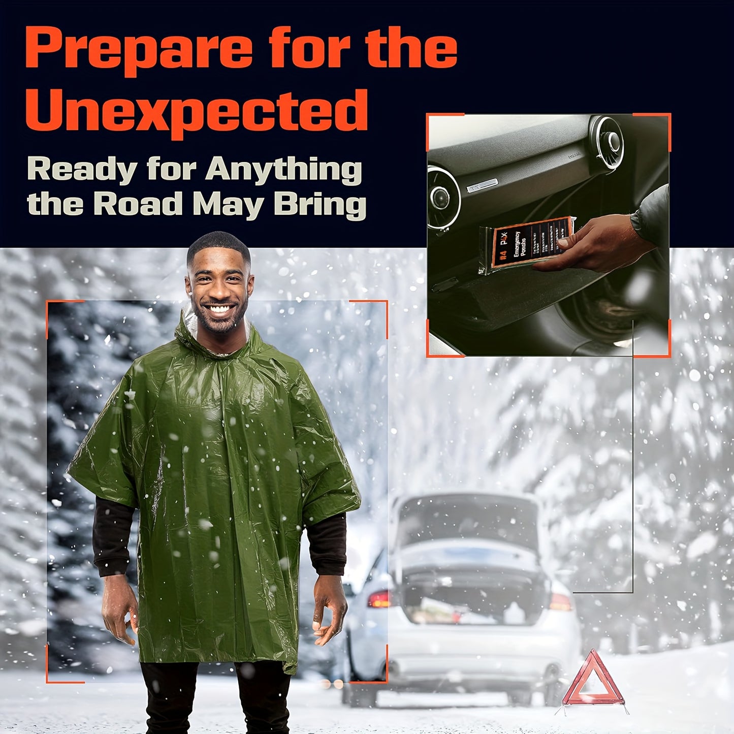3 PCS Set Emergency Cloak PE Film Reversible Insulating raincoat blanket, insulating emergency blanket, reflective design for enhanced visibility, outdoor camping survival equipment, car survival blanket, essential for travel