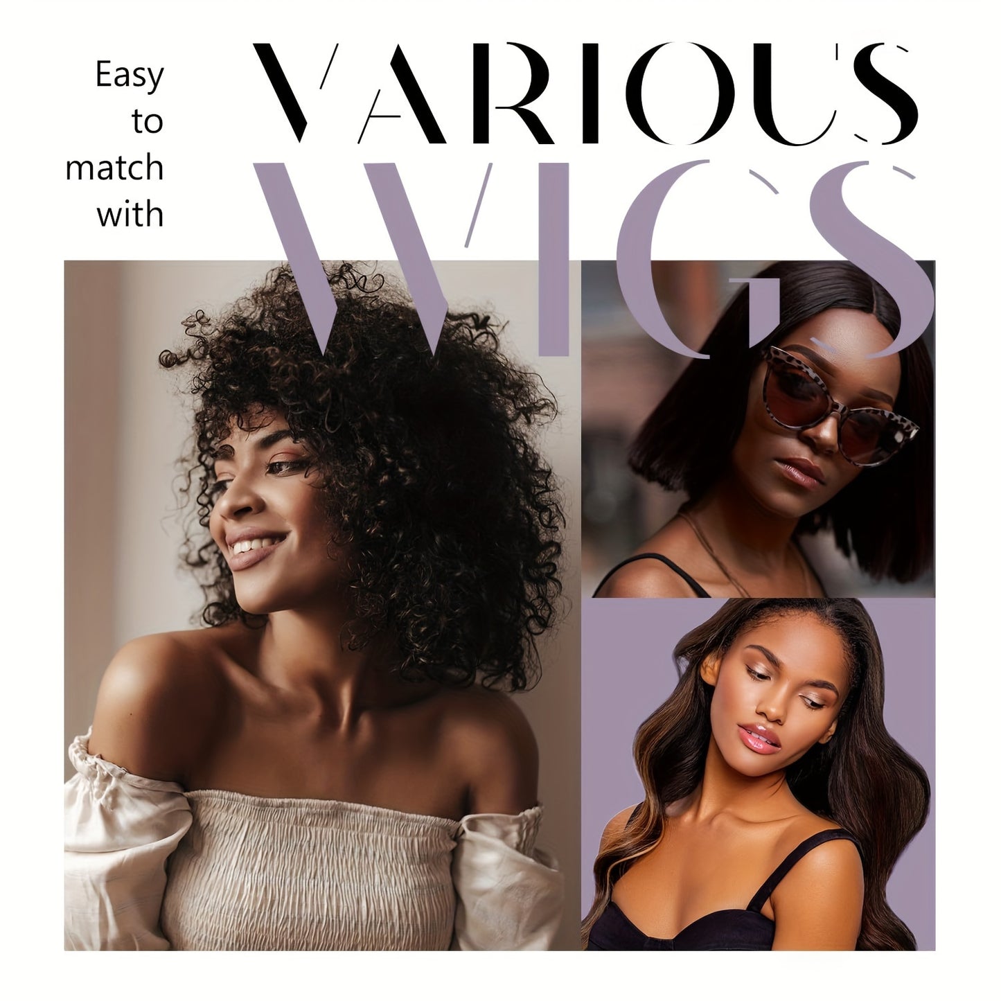 3pcs Velvet Hair Ties Set - Exclusive Female Hair Accessories, Comfortable Breathable Non-Slip Bands Suitable for Headpiece Fixing - Can Be Used for Headpiece Stand / Head Model Display