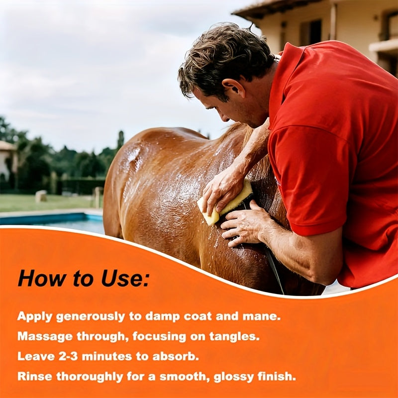 Equine Grooming Oil - Instant Knot Release & -Smooth Mane Conditioner, Plant-Based Horse Hair Oil for All Breeds & Foals, Shine & Detangling Spray for Braids, Buns, Show & Everyday Care