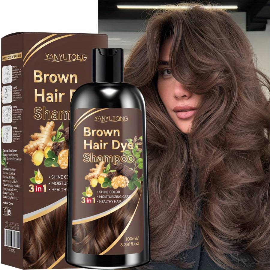 100Ml of 3-In-1 Shampoo And Hair Dye, Cleanses And Colors, Instantly Adds Color, Creates Shiny, Voluminous, And Smooth Hair in Just a Few Minutes, Gentle And Non-Damaging, Moisturizing, Frizz Control
