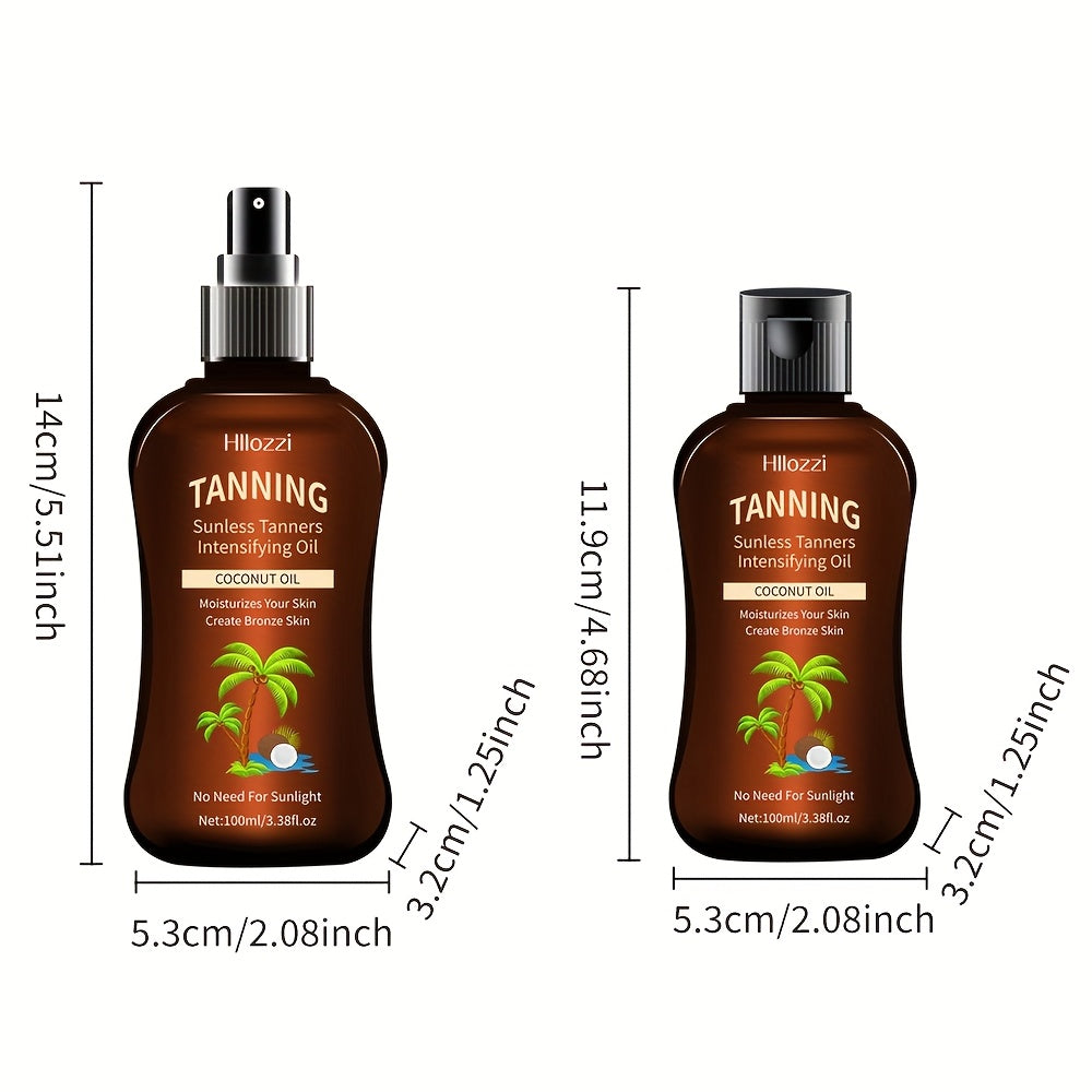 100Ml /3.38Fl.Oz Coconut Tanning Oil for a Waterproof And Long-Lasting Tan, Suitable for Indoor Use, with Moisturizing And Hydrating Properties. Comes in a Spray Bottle And Flip-Top for Easy And Convenient Carrying, Free from