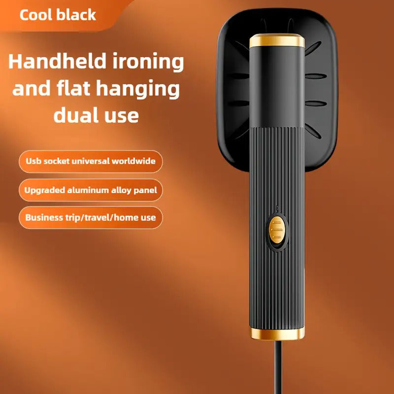 White/Black USB-Powered Handheld Steam Iron - Portable -like Ironing Machine, Dual-Mode Flat & Hanging Iron with USB Plug-in (No External), Quick Wrinkle Remover for Clothes, Suits, Knit, Silky Fabrics - Compact Travel & Home