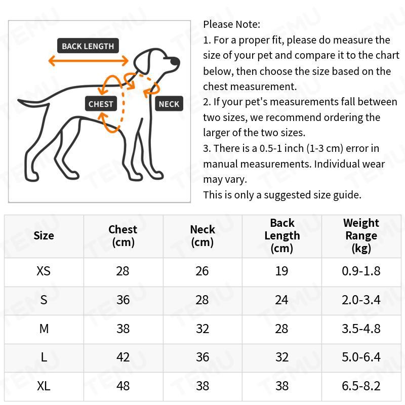 XS-XL Size Pet Clothing for Small Medium Dogs: Casual, Fashionable, Comfortable, Warm, -Lined, Thickened Jacket for Autumn and Winter Pets Apparel Clothing Supplies