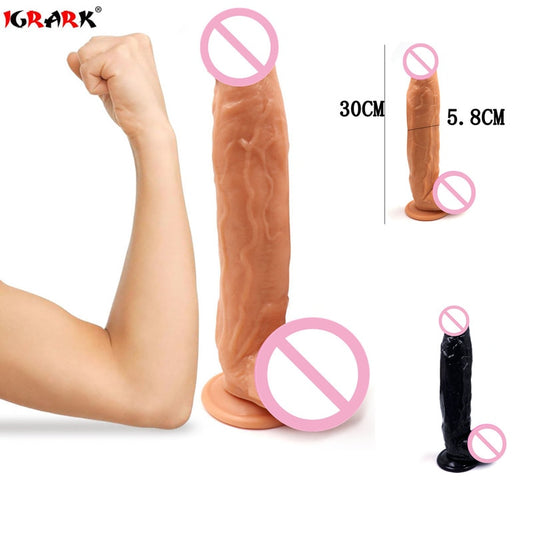 Huge Horse Dildo 11.8 Inch 30cm Flesh Realistic Super Long  Big Dildo Silicone Penis Suction Cup Anal Sex Toys for Women Men Gay