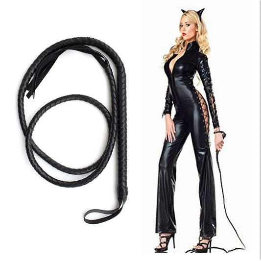 1.9M Leather Sex Slave Whip Adult Flirting Games SM Erotic Long Riding Whip Fetish Whip BDSM Bondage Sex Toys for Women Men