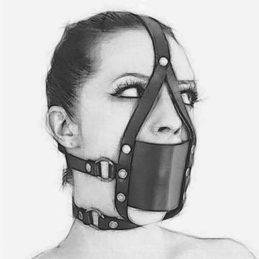 Samox PU Leather Harness BDSM Bondage Harness Gag Gay Mouth Mask with Ball Mouth Gag Fetish Salve Restraint Sex Toys for Couples