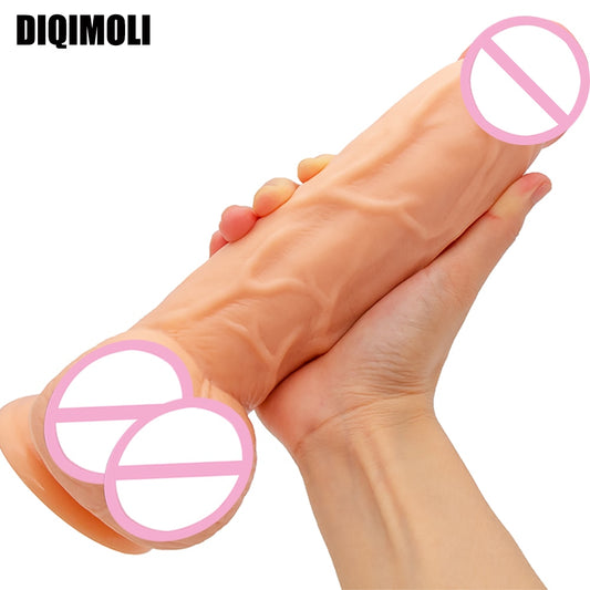 25CM*5.5CM Oversized Realistic Dildo Soft Skin Feeling Huge Penis Erotic Thick Phallus Big Dick Sex Toys for Female Masturbation