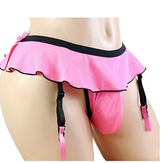 Fashion New Male Sissy Lace Edge T Pant Men Sexy T-back Thongs Underwear Gay Male Funny G String Jockstrap Panties Bikini