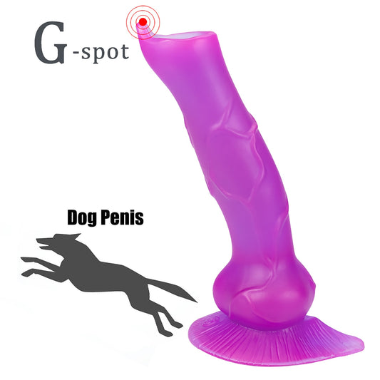 Simulation Dog Penis Huge Dildos Soft Anal Plug Phallus with Suction Cup Stimulate Vagina and Anus Big Dick Sex Toys for Women