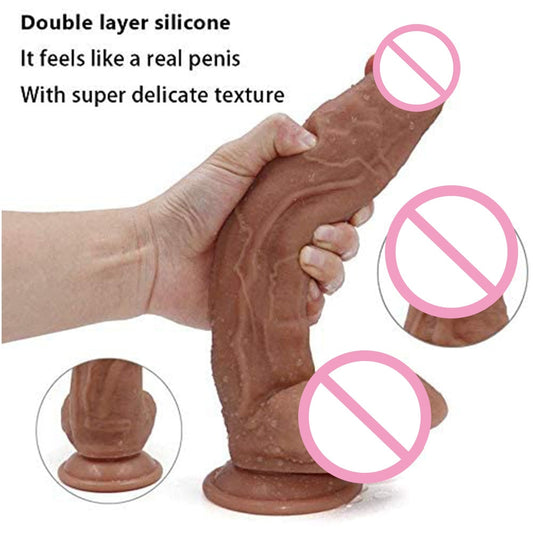 Adult 11 Inch Huge Realistic Dildo Silicone Penis Dong with Suction Cup Skin Feeling for Women Masturbation Anal Sex Toys for Adults