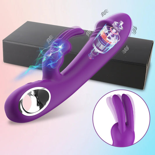 Rabbit Vibrator for Women Vaginal Clit Stimulator Anal Plug Dildo Vibrating Wand Female Masturbation Massager Sex Toys for Adult