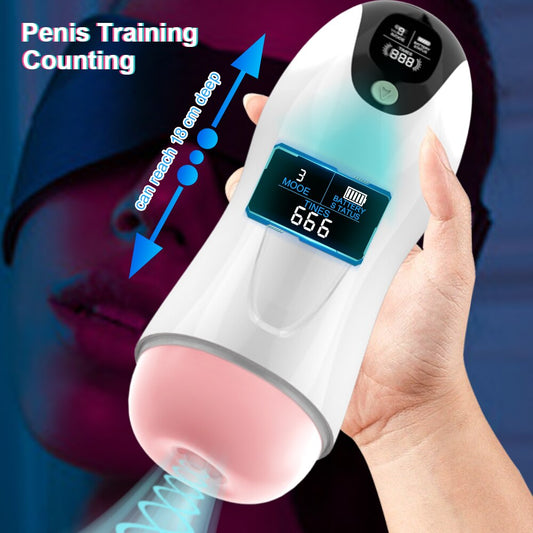 Automatic Male Masturbator Cup Sucking Vibration Blowjob Real Vagina Pocket Pussy Penis Oral Sex Machine Toys for Man Adults 18+