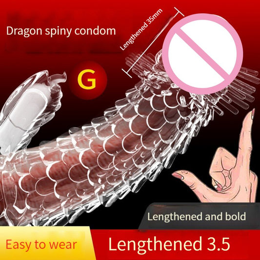 Clear Penis Extender Sleeve Vibrator Reusable Condoms Dick Trainer Penis Enlargement Cock Rings Delay Ejaculation Sex Products