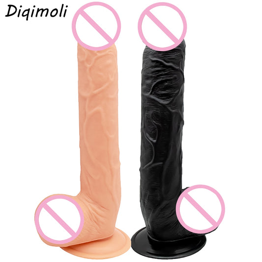 Oversized Realistic Dildos with Suction Cup Soft Skin Feeling Huge Penis Erotic Long Phallus Anal Plug Dick Sex Toys for Women