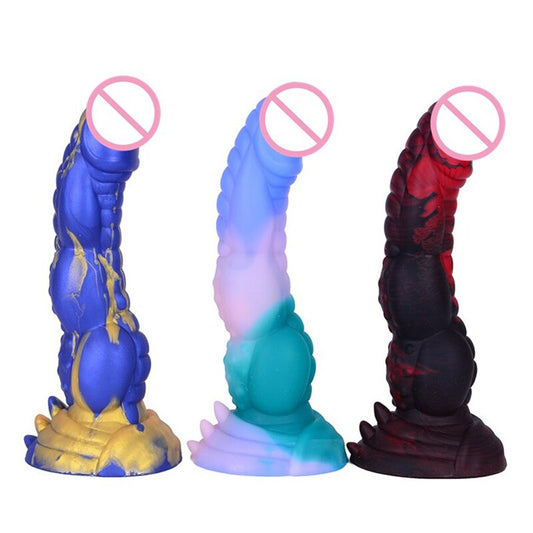 Realistic Silicone Animal Dildo Vaginal G-spot With Suction Cup Anal Plug Hand-free Huge Monster Dildo Female Sex Toys For Women